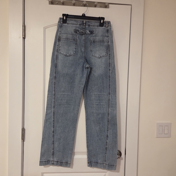 Habitual High Rise Side Panel Barrel Leg Jeans In Faded Wash Size 6 - Picture 8 of 12